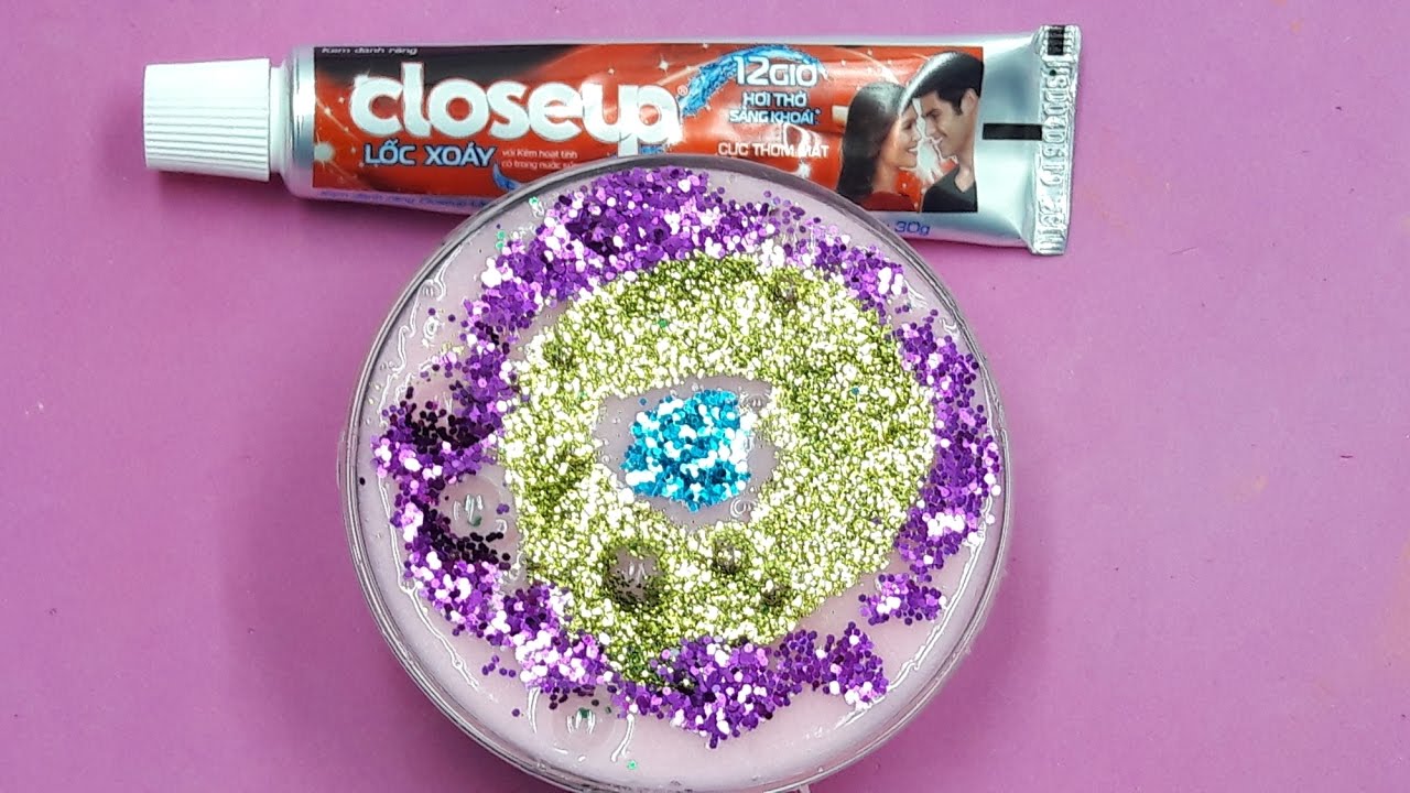 How to Make Slime Closeup Toothpaste and Glue, Without Borax , Without Starch and Without Detergent
