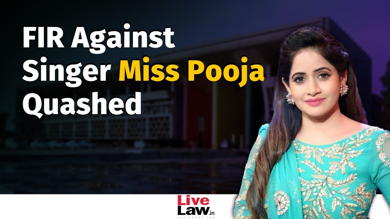Miss Pooja Xxx Hd - Punjab & Haryana HC Quashes FIR Against Singer Miss Pooja For Allegedly  Hurting Religious Sentiments [Video]