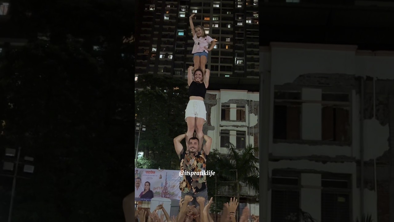 Spain human pyramid athletes visit sahyog govinda Pathak 🇮🇳🫂🇪🇦 