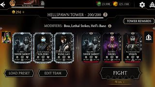 Sweeping Fatal Hellspawn Tower Battle 200 in 19 seconds! Mortal Kombat Mobile 7.2.1