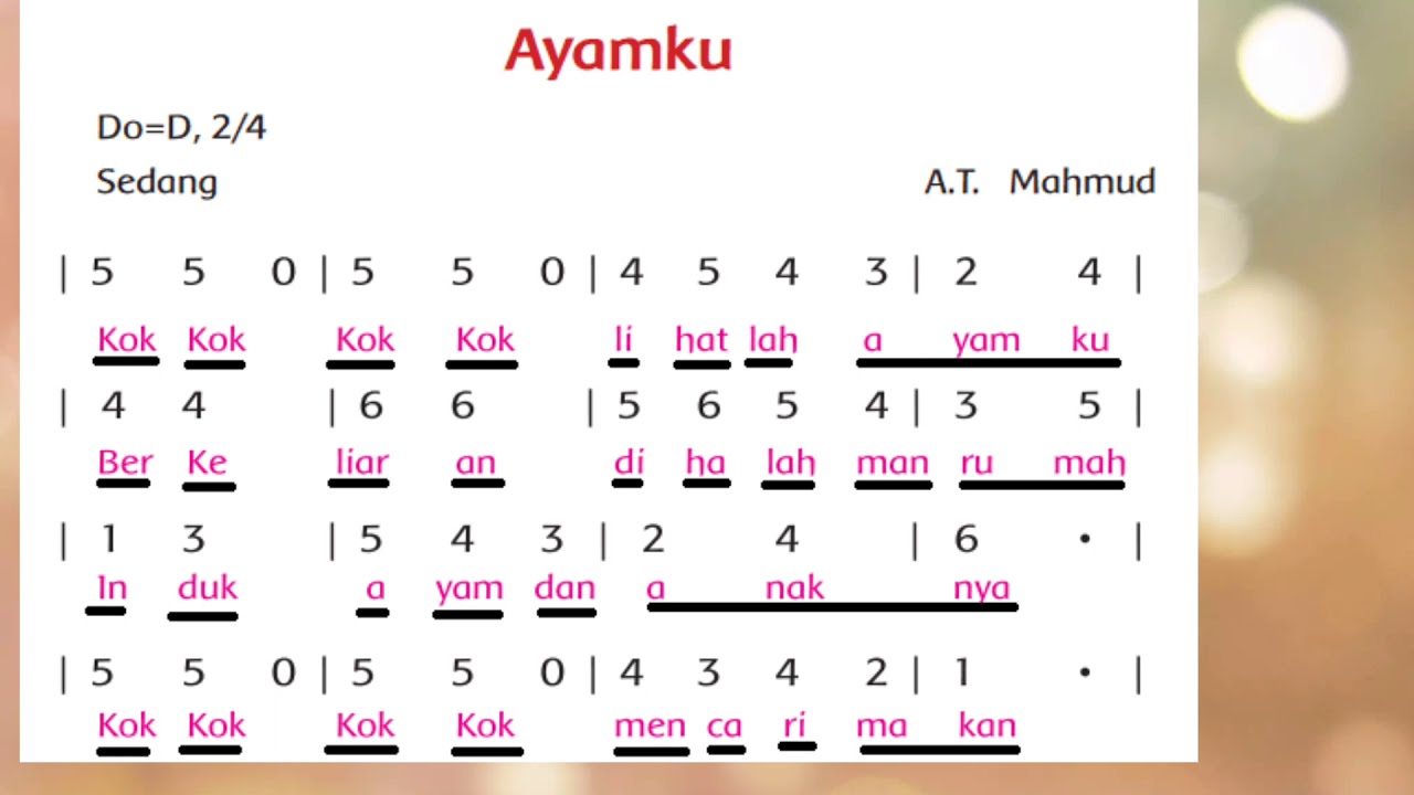 Lagu Ayamku Ciptaan A.T Mahmud - YouTube