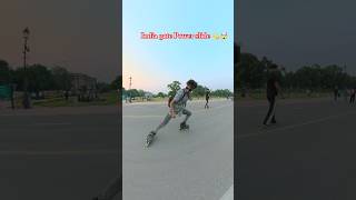 🤯Power slide india gate 🥵#viral #skating #road #skater #trending #funny #stunt #delhi #indiagate