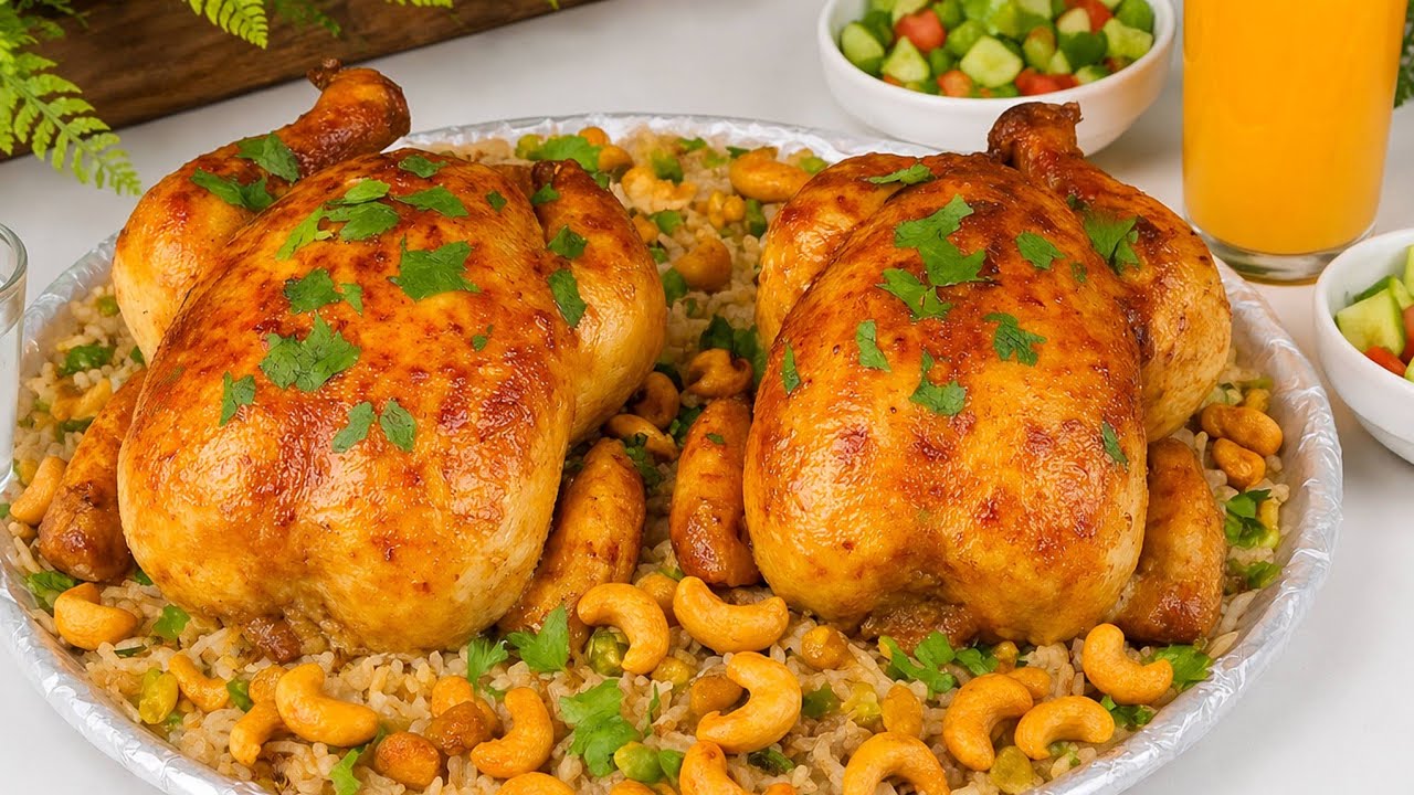 دجاج العزومات محشي رز مبهر طري زبدة وباقل َوزن ٨٠٠ غرام هنخليها ديك رومي