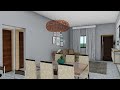 Planta 3D | Casa 8x14 com Dois Quartos Cozinha Americana e Garagem | Arquise