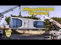 Lifting a fancy $160,000 tiny house using 2 rotators