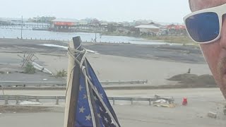 Surveying the damage of Grand Isle Louisiana after hurricane ida