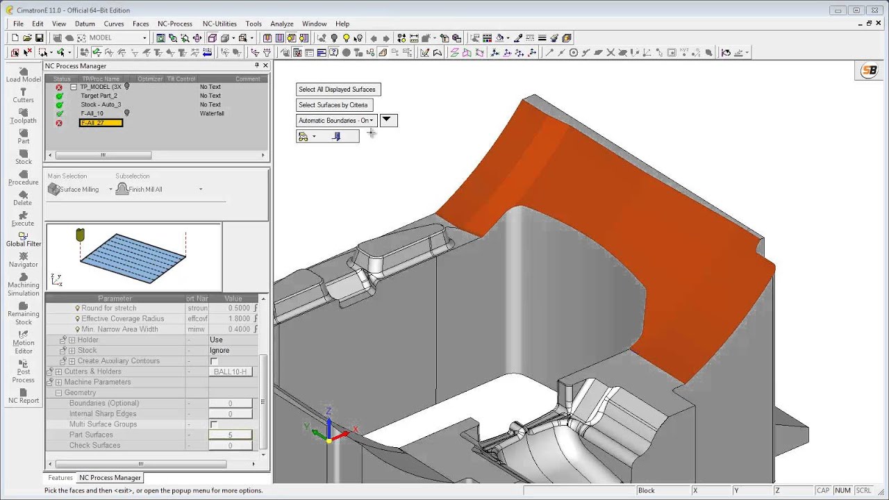 CimatronE 11  - Prevent Waterfalls
