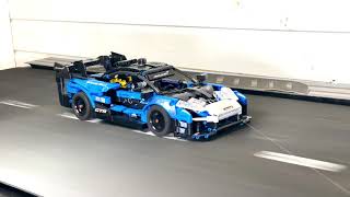 McLaren Senna Race In GYM! Lego Car Drag Race Challenge On Treadmill