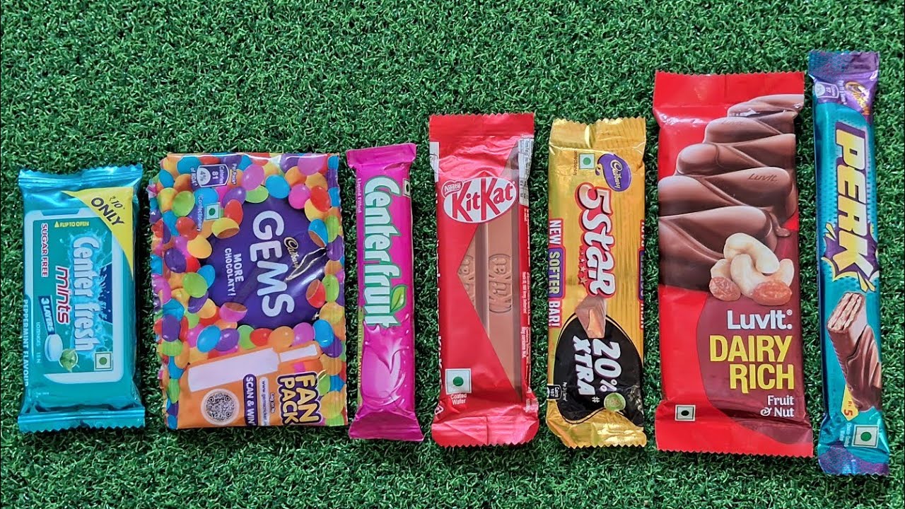 Perk vs Luvlt Dairy Rich 5star vs KitKat vs center fruit vs Gems vs ...