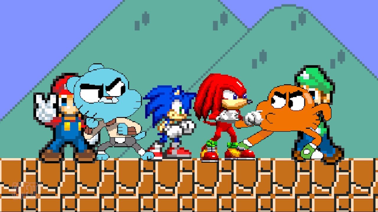 Команда Гамбола: Марио и Соник против команды Дарвина: Луиджи и Наклз | Гонка до трёх побед