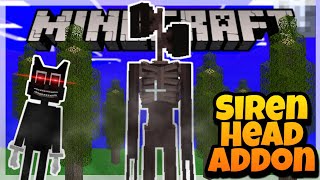 SIREN HEAD in Minecraft Addon! - Really Scary & Creepy Mod Showcase! (& CARTOON CAT) screenshot 5