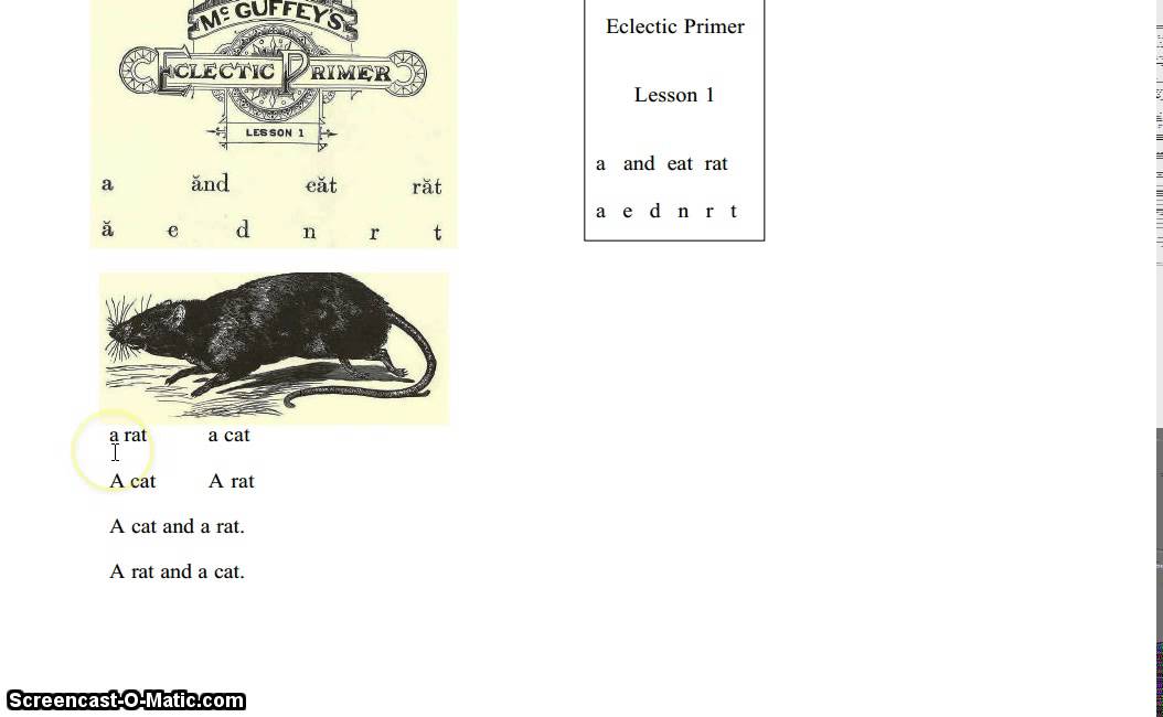 Mcguffey Primer Lesson 1