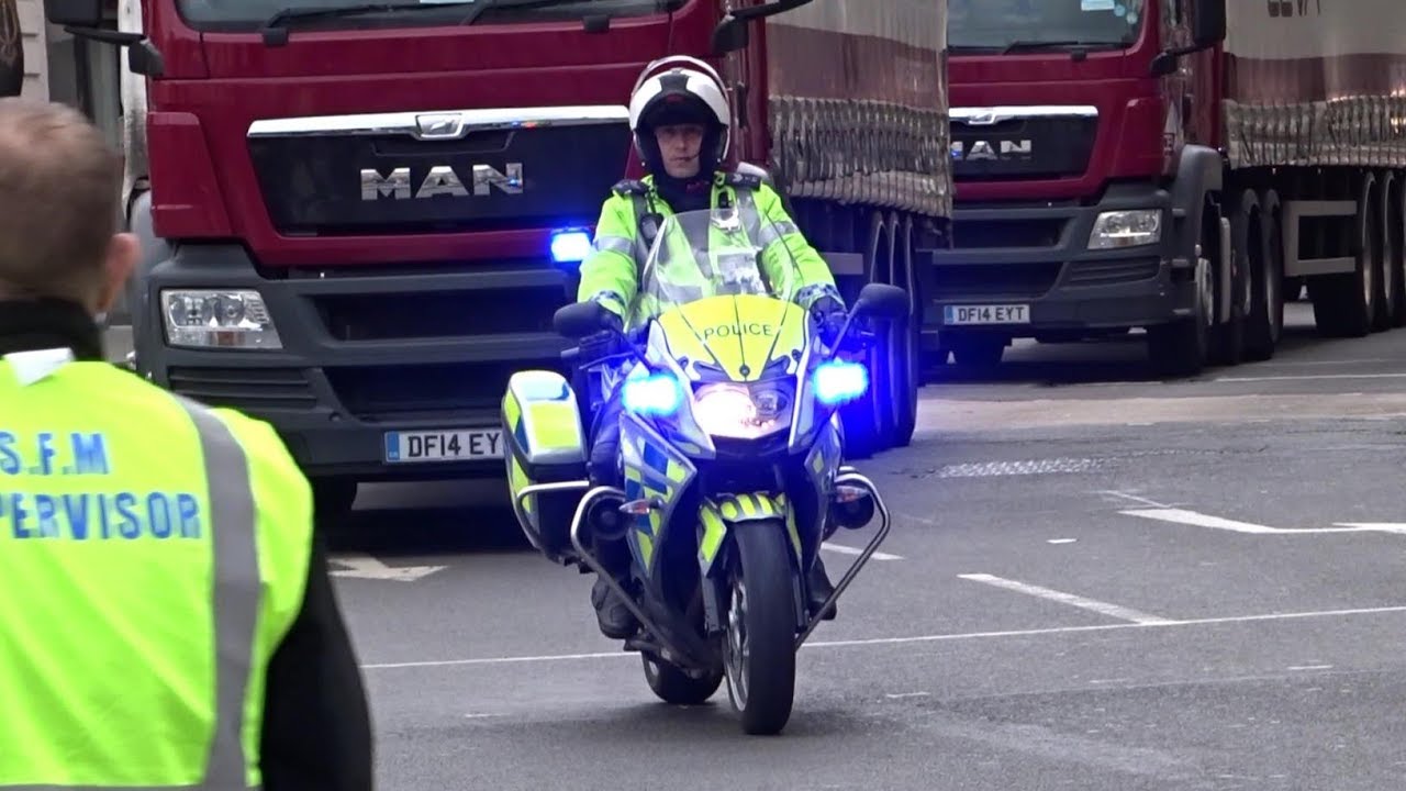 London Marathon Police Escorts Police Bikes, Lorries and Action
