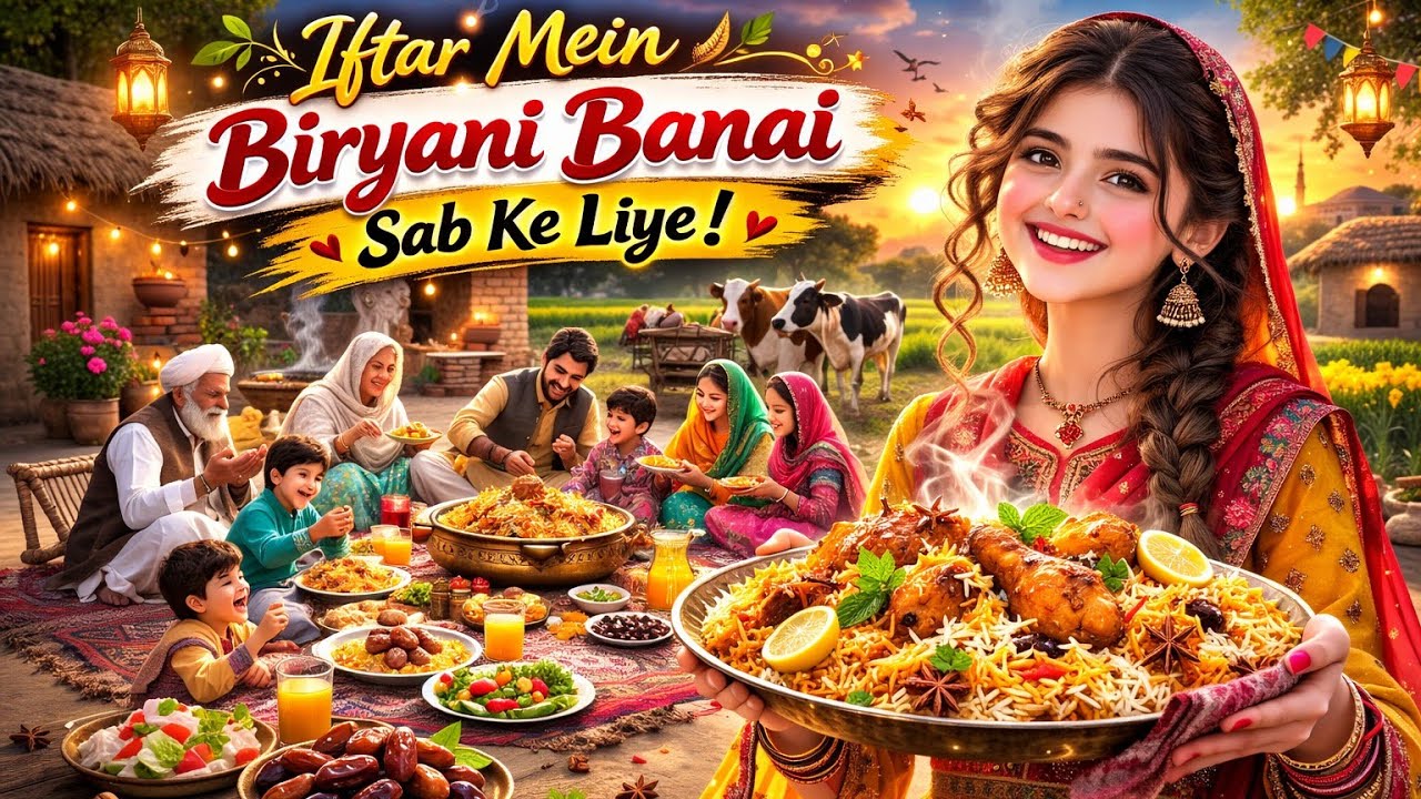 Iftar Mein Special Chicken Biryani 😍 | Gaon Ki Zindagi | Family Iftar Routine
