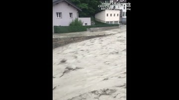 Video shows floods and landslides in Switzerland due to heavy rains