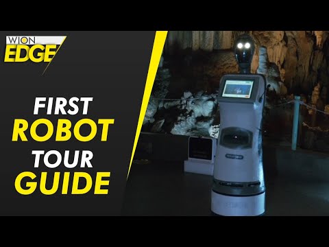 Persephone the robot guides visitors through Greek cave