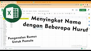CARA MENYINGKAT NAMA DENGAN BEBERAPA HURUF (1) [TIPS MS. EXCEL]