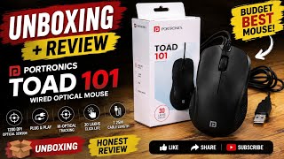 Portronics Toad 101 Wired Mouse Unboxing & Review 🖱️ | 1200 DPI Optical Mouse | Best Budget Mouse