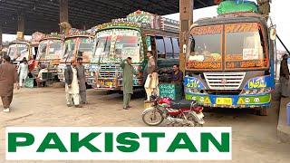 Faisalabad Pakistan Walking Tour BUSY LOCAL BUSS STATION