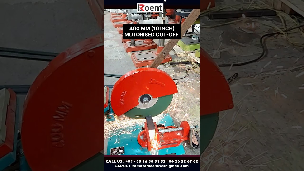 400mm (16 Inch) Industrial Motorised Cut Off Chop Saw Machine Manufacturer | Rajkot Gujarat India