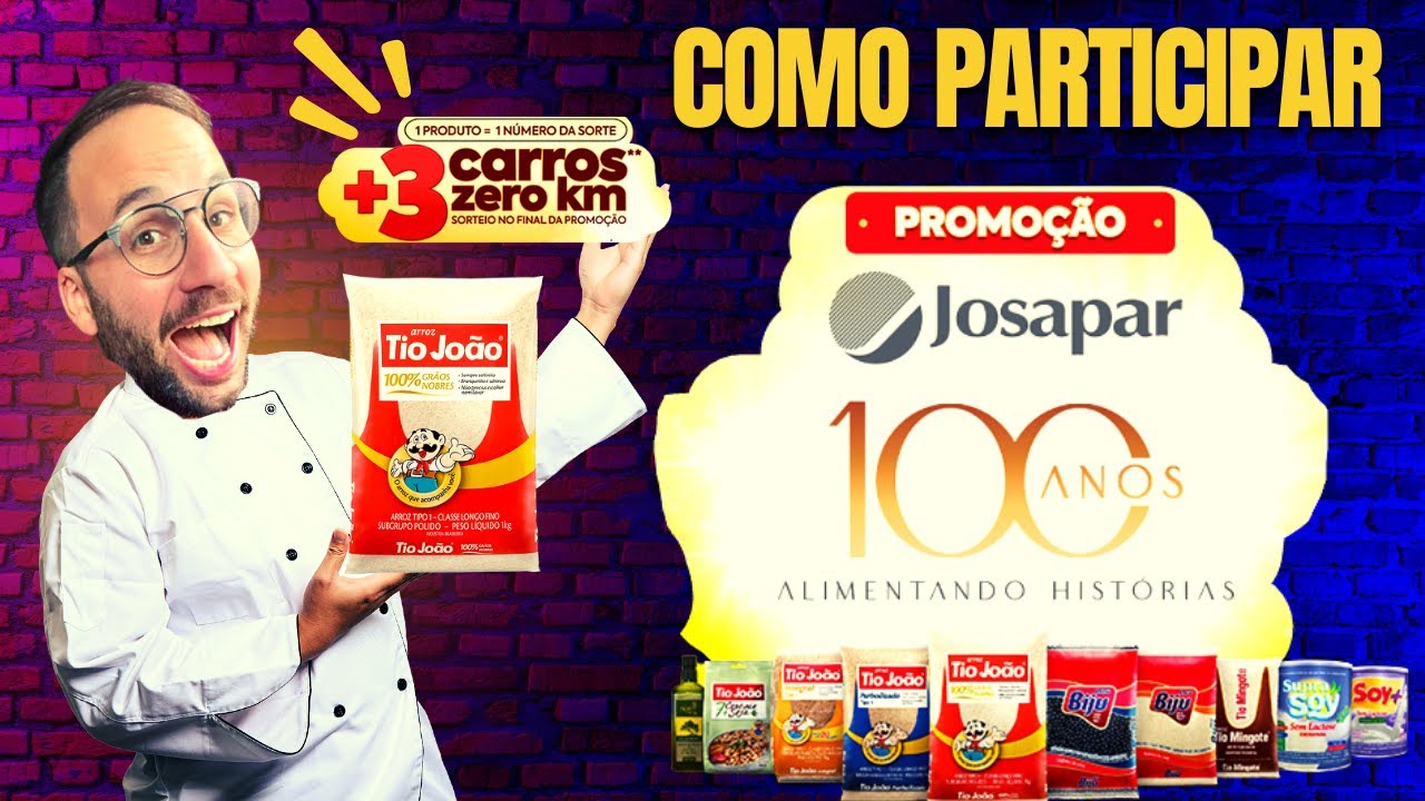 Como PARTICIPAR PROMOÇÃO JOSAPAR ANIVERSÁRIO 100 ANOS