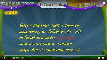 STD 6 ENGLISH SEM 2 Unit 1 Taste Of India Activity 2A