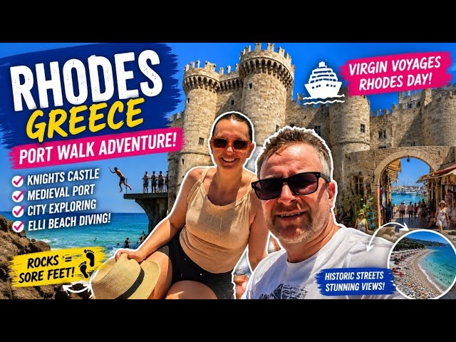 RHODES, GREECE on Foot! 🇬🇷 Medieval Old Town, Grand Master's Palace & Elli Beach