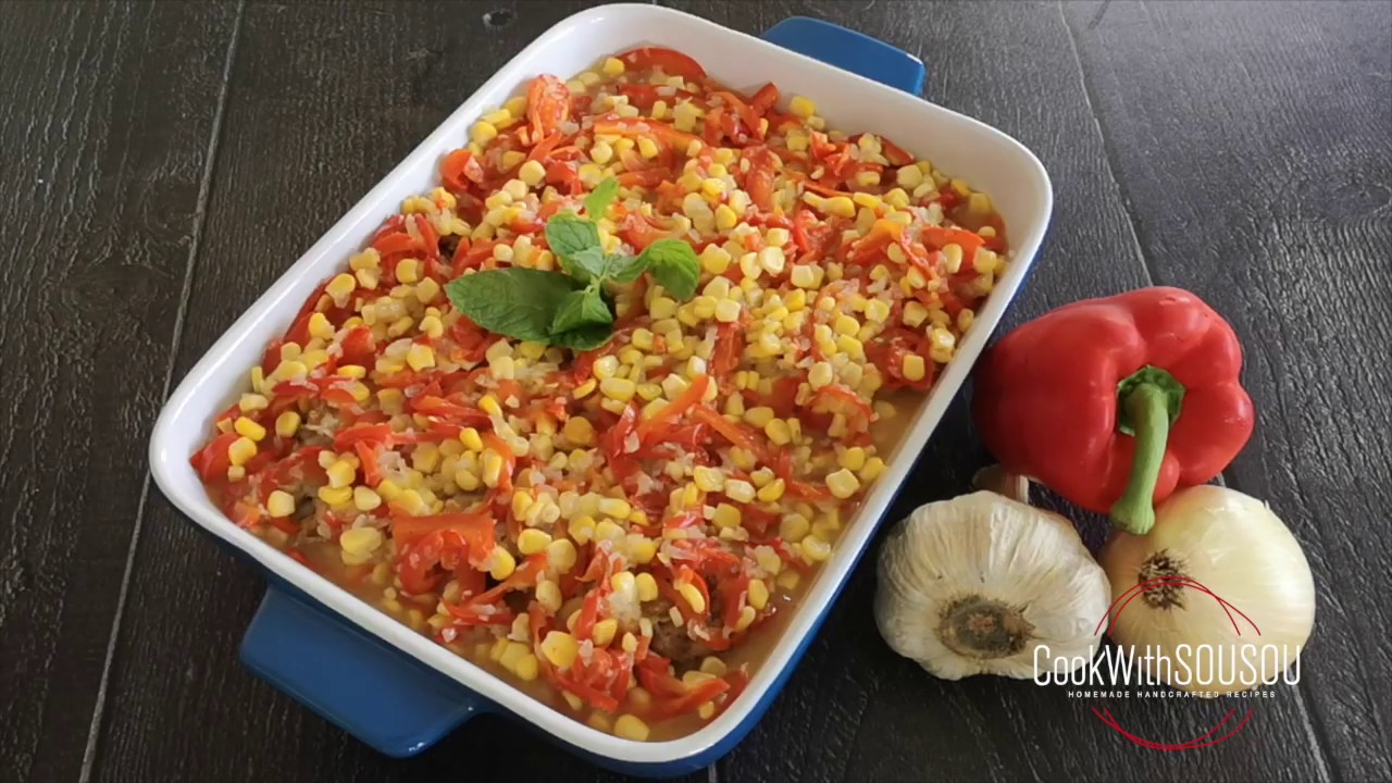 Chicken with Corn and Red Sweet Peppers - Cook with Sousou