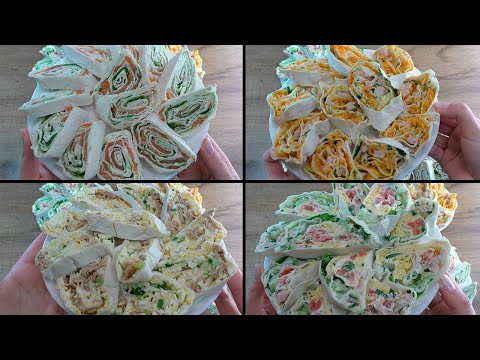 Рулеты из лаваша: 4 разных рецепта начинок (вкусная и простая закуска 👌)
