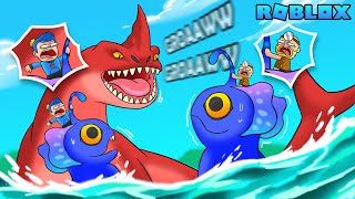 AKU DAN PAK UNAT MERAWAT BLUE MONSTER UNTUK KALAHKAN RED BLUSTER DI ROBLOX!! THE SEA BEAST