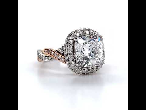 Cushion Halo Infinity Moissanite Engagement Ring ring video
