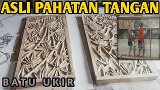 Hiasan dinding Ukiran Relief Batu Paras Motif Ukiran klasik | Meninggi 40cm x 250cm. 