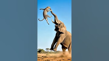 The leopard clamped onto the elephant