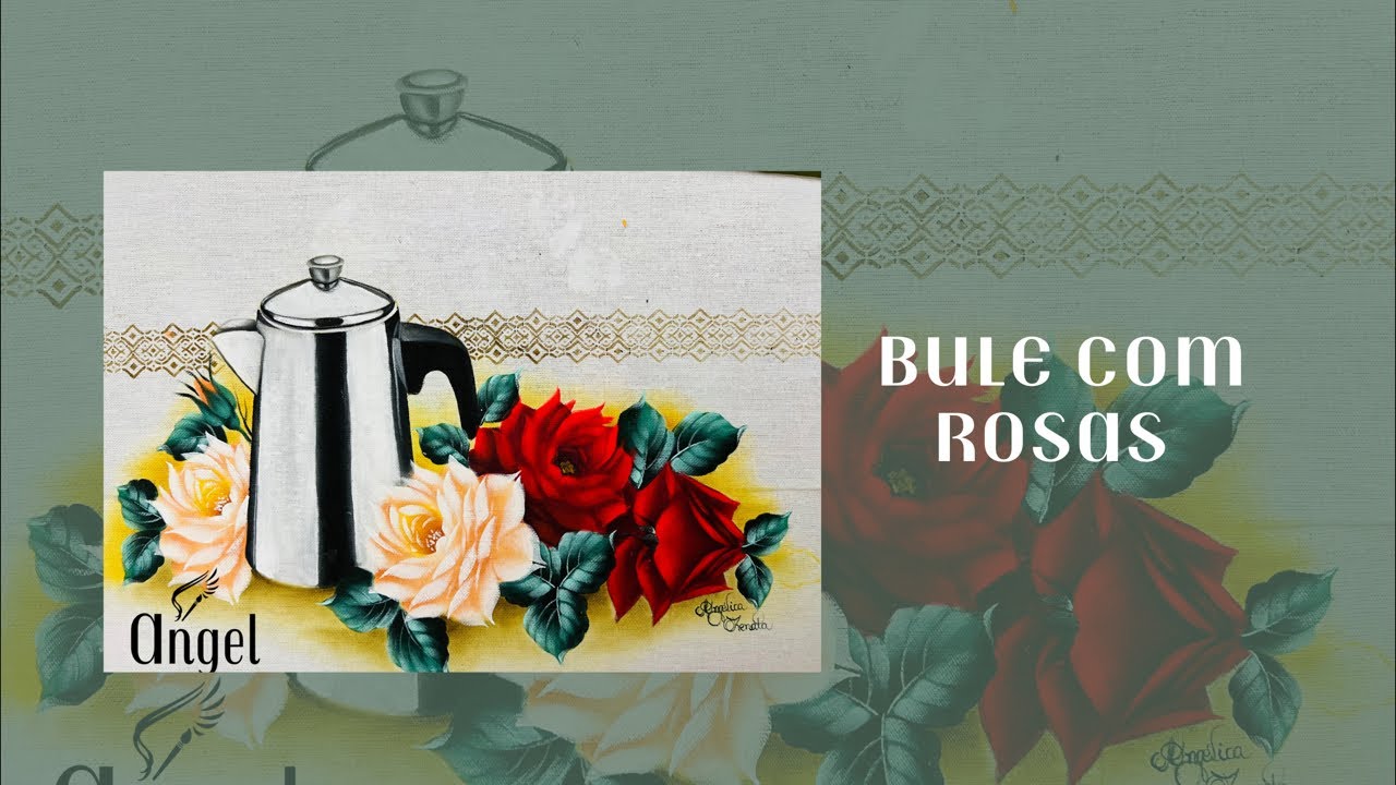 Como pintar bule de inox com rosas