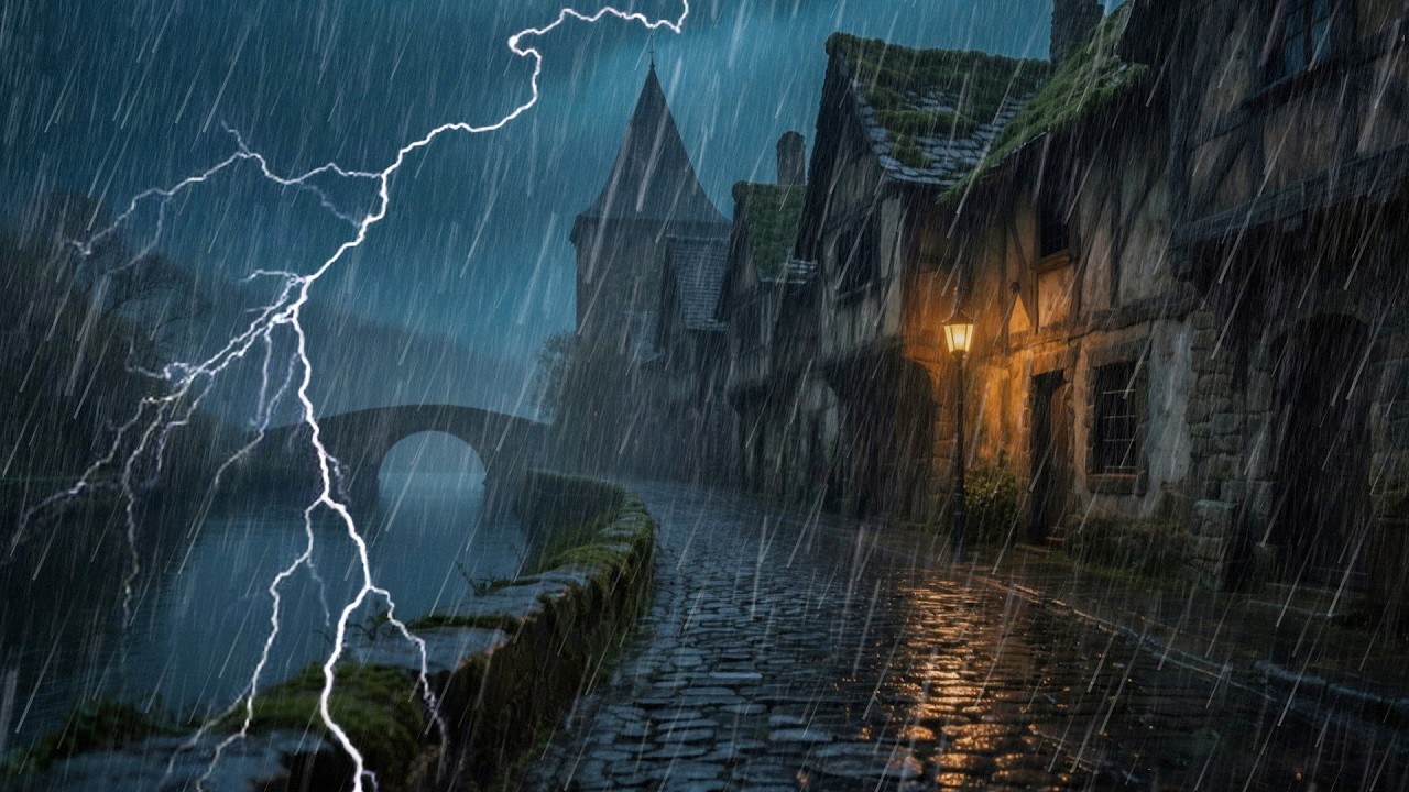 🌧️ Lluvia con Truenos Toda la Noche – Sonido Relajante para Vencer el Insomnio y Dormir Profundo