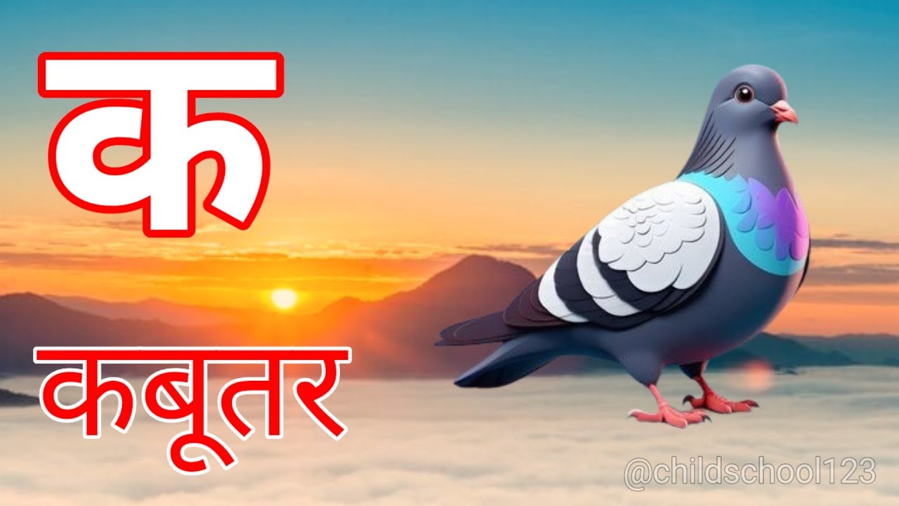 क से कबूतर 🕊️ | अ से अनार 🍎 | आ से आम 🥭 | हिंदी वर्णमाला सीखें बच्चों के लिए @ChildSchool123 