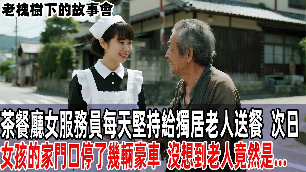 茶餐廳女服務員每天堅持給獨居老人送餐，次日，女孩的家門口停了幾輛豪車。沒想到老人的真實身份竟然是   所有人都傻眼了！【老槐樹下的故事會】