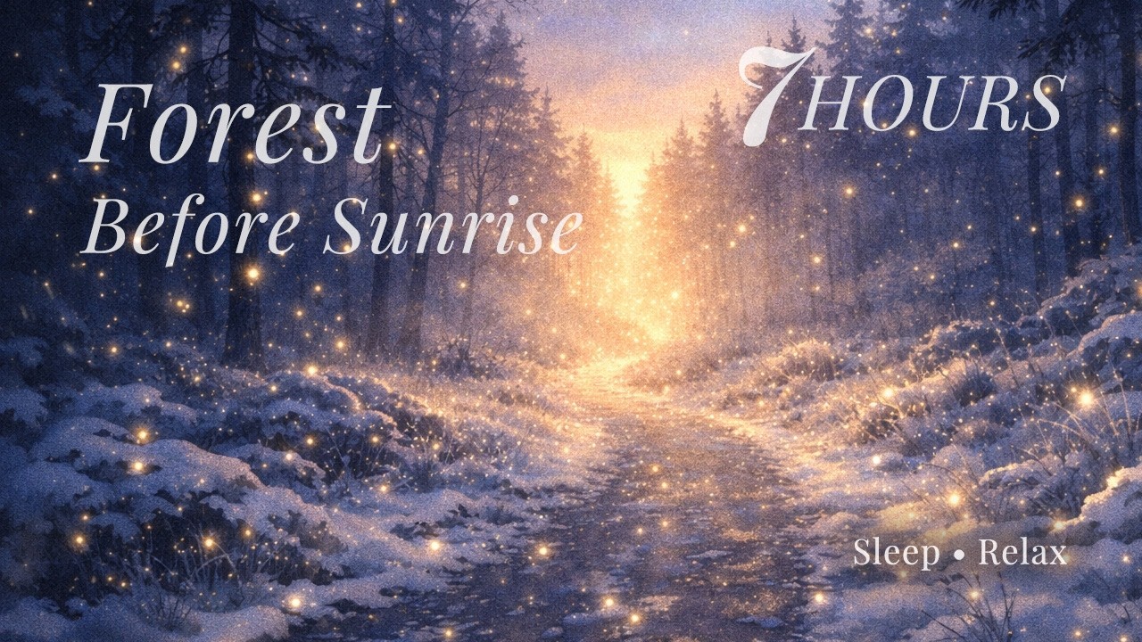 夜明け前の森｜静かな光の予兆｜Sleep Music 7H Forest Before Sunrise