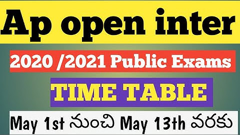 Ap open inter/ Exams Time table 2020 /Aposs Exams time table /SyR Education