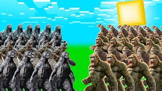 GODZİLLA ORDUSU VS KİNG KONG ORDUSU! ⚔️ - Minecraft