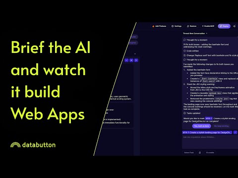 Brief the AI and watch it build full Apps, Software and Websites! - video from Databutton