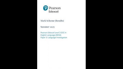 PEARSON EDEXCEL A LEVEL ENGLISH LANGUAGE PAPER 3 MARK SCHEME 2025 (9EN0/03: Investigating Language)