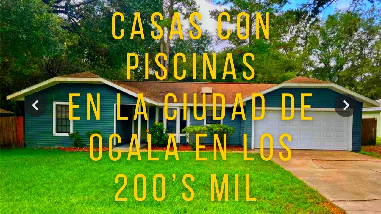 Casas con piscina hermosas de 3 habitaciones 2 baños en los 200’s mil en la ciudad de Ocala