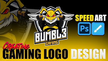 CREATING LOGO DESIGN FOR GAMING ( MASCOT LOGO ) SPEED ART #3 USING PHOTOSHOP AND ANDROID APP