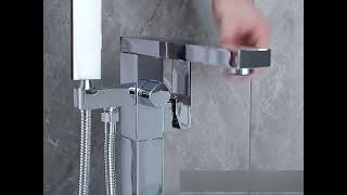 Freestanding Tub Faucet with Hand Shower – Floor or Wall Inlet Installation