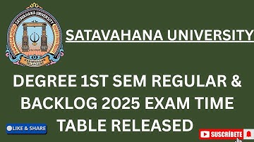 Degree 1st sem regular & backlog 2025 exam time table Released Satavahana University