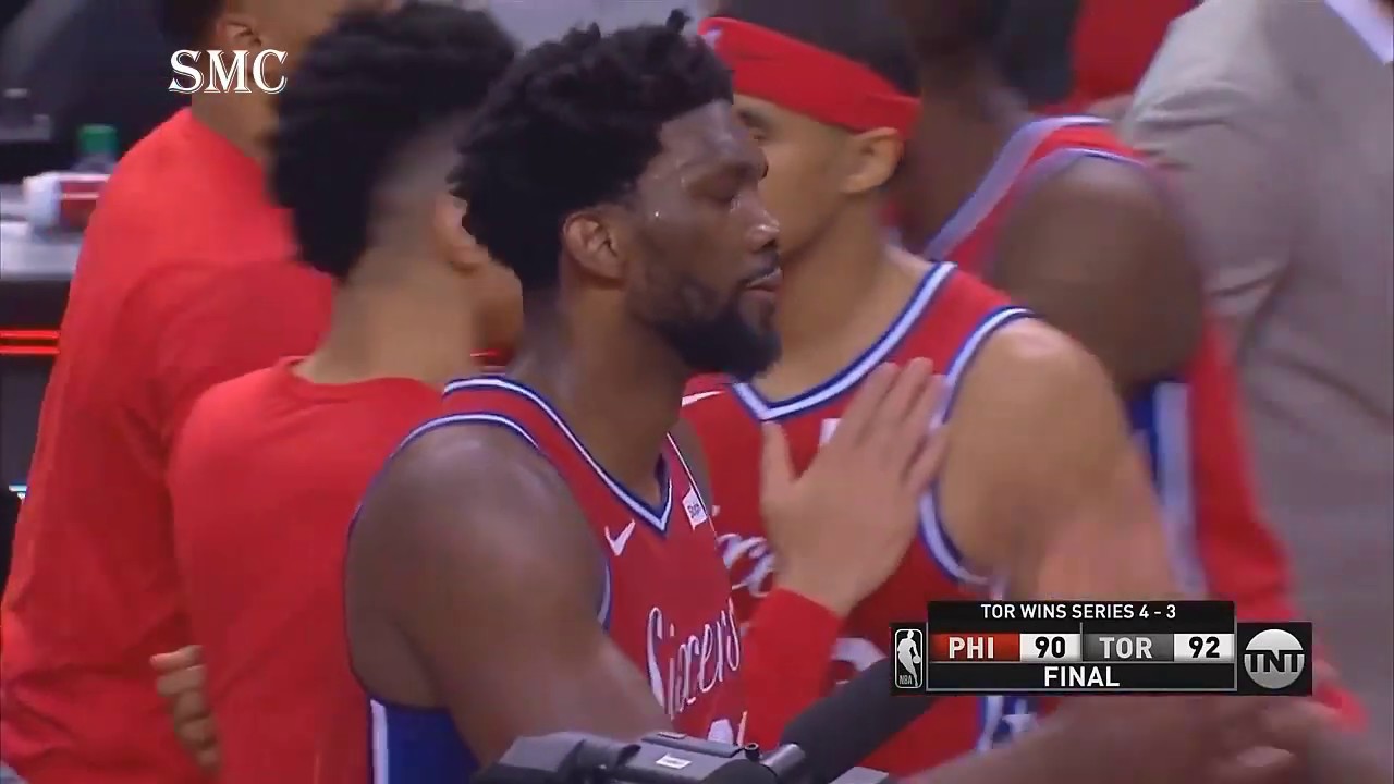 Joel Embiid Crying After Game 7 Loss Sixers Vs Raptors Game 7 Highlights Youtube