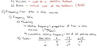 1.1 Vocabulary and Frequency Tables