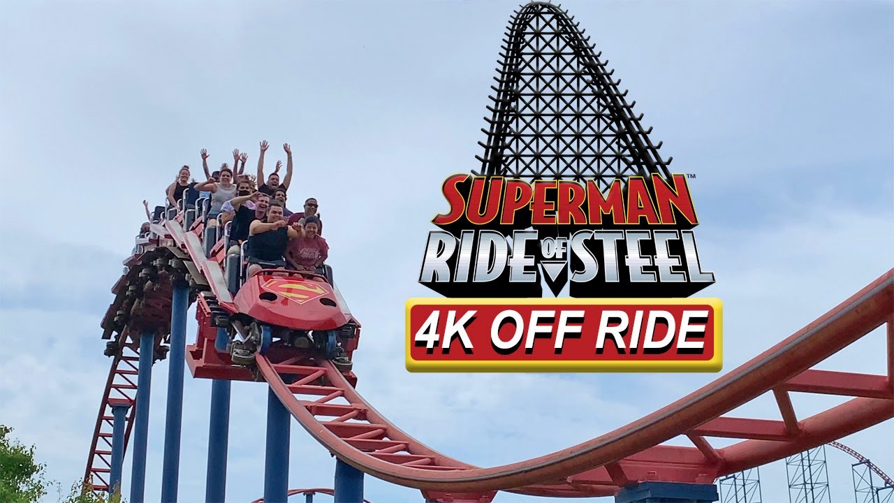 Superman: Ride of Steel (4K Mini OFF Ride)- Six Flags America, Bowie ...
