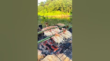 Super Delicious Fatty Pork Belly & Enoki Mushroom Skewers in 1 Minute! #shorts